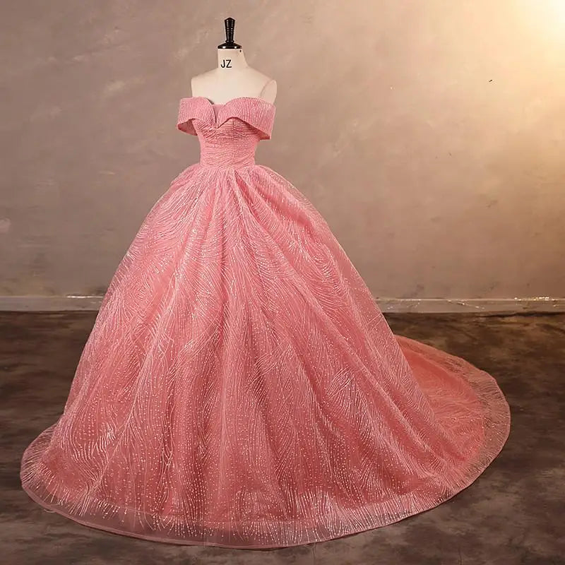 Cheap Wedding Dress Shiny Wedding Dress Classic Boat Neck Bridal Party Gown Vestido De Noiva Robe De Mariee Customized