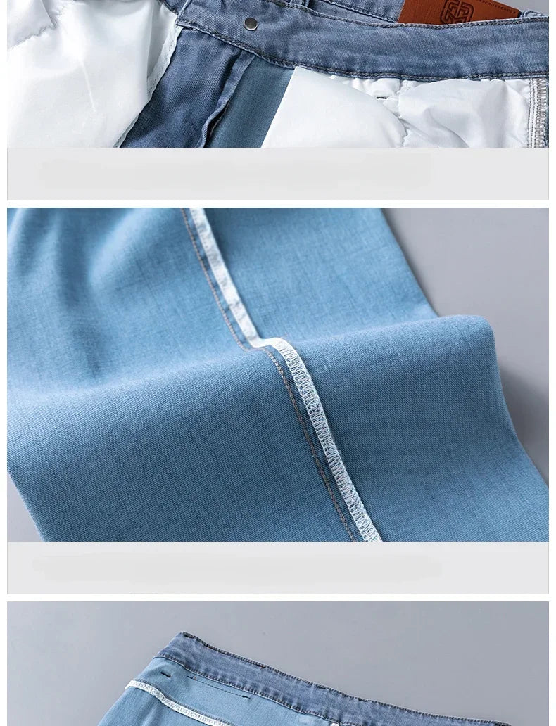 Business Jeans Men's Spring Thin Casual Straight Fashion Loose Brand Pants Comfortable Male Denim Trousers