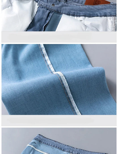 Business Jeans Men's Spring Thin Casual Straight Fashion Loose Brand Pants Comfortable Male Denim Trousers