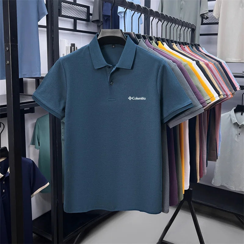 Cotton100% Men's Summer Luxury High Quality Short Sleeves Polo Shirt Letter Printing 25colors Brand T-Shirt Business Men's Wear