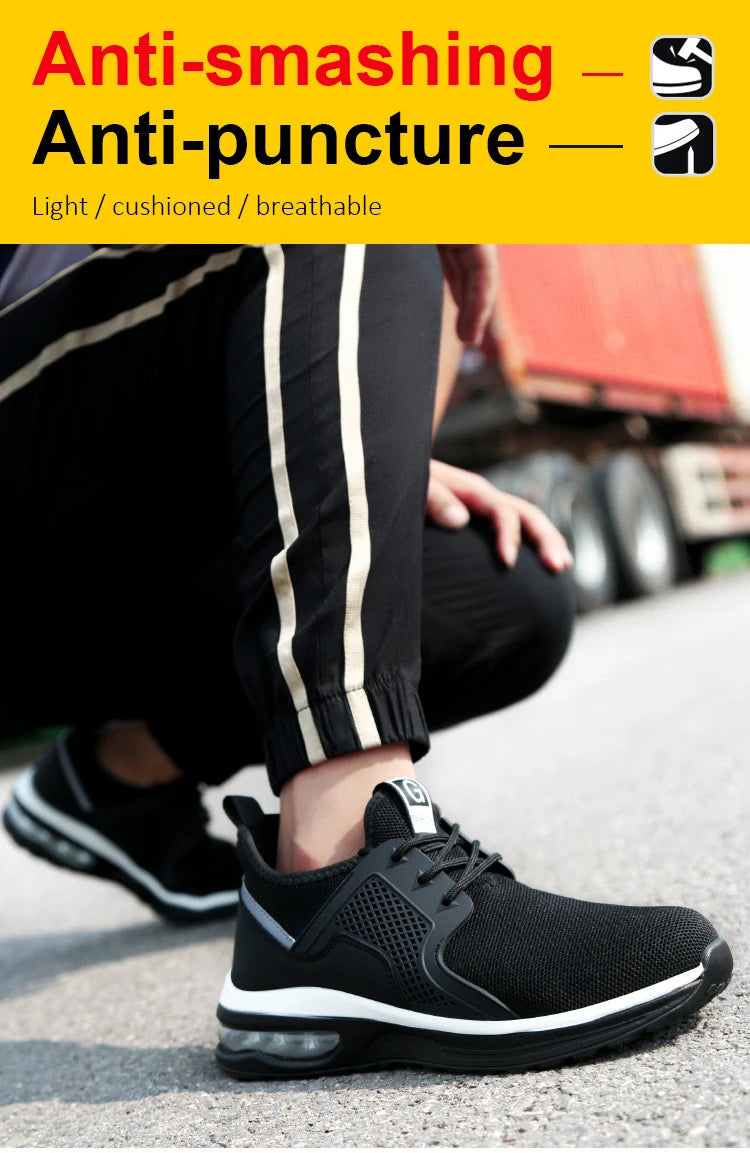 Steel Toe Safety Shoes Men Puncture Resistant Men's Work Shoes Lightweight Men Shoes Safety Bootss Men's Sports Shoes