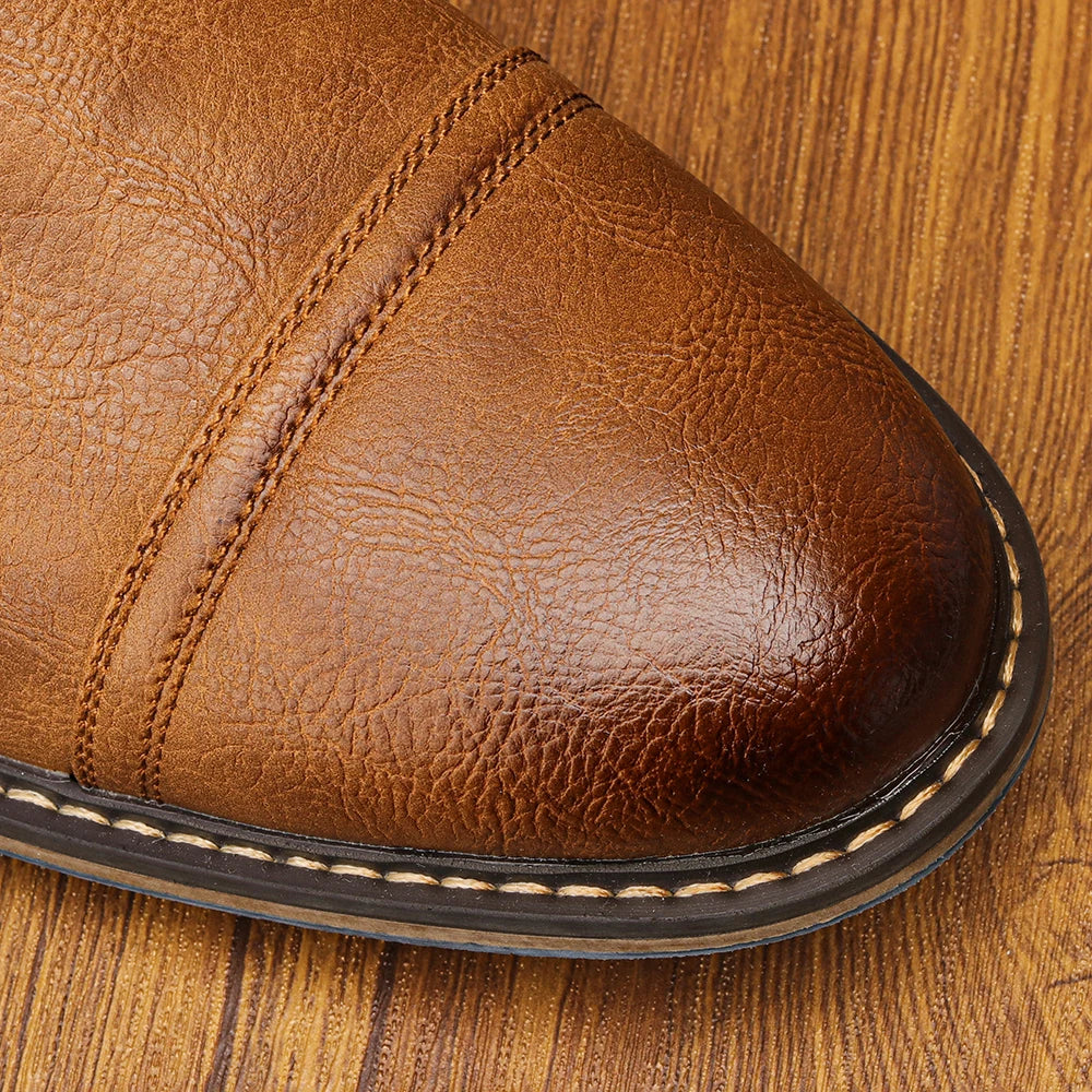 Men Ankle Boots 2024 fashion comfortable brand boots leather #637