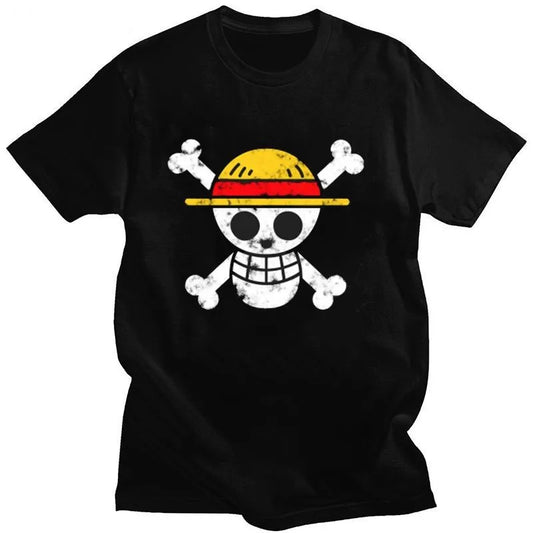 One Piece Men's T-Shirt Monkey D. Luffy Japanese Anime Summer Boy Children's Short Sleeve High Quality Parent-Child Wear