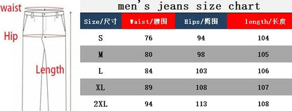 2025 New Men Ripped Stacked Jeans Distressed Slim Fit Skinny Straight Leg Jeans Fashion Hip Hop Denim Pants Casual Streetwear