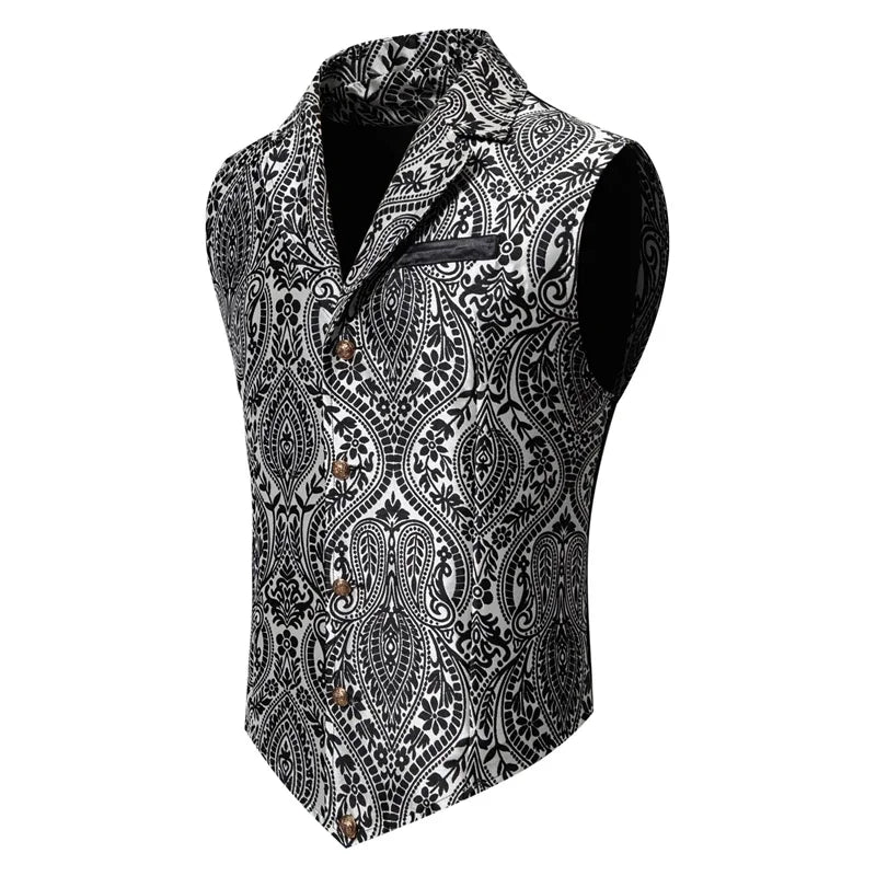 Men's Suit Vest , Casual Lapel Single Breasted Jacquard Slim Fit Holiday Vest, Red, Pink, Black and more available.