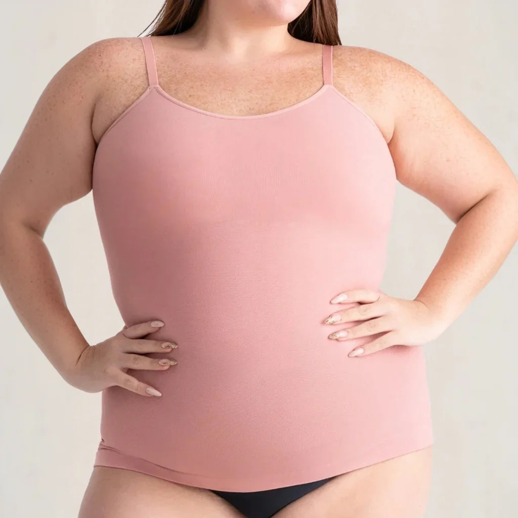 High Quality Women Seamless Cami Single Layer Adjustable Straps Scoop Neck Comfort Body Control Shaping Tank Top