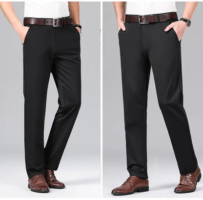 2026 Men's Stretch Dress Pants Classic Straight Fit Male Business Casual Suit Pants Korean Wrinkle Resistant Pants