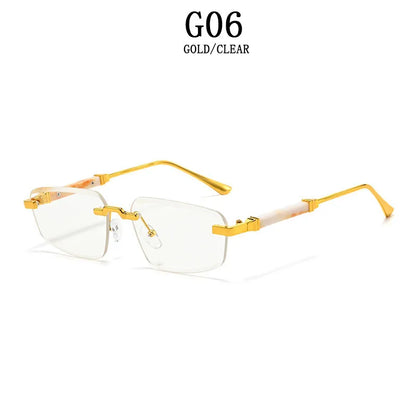 2026 Wooden Rimless Sunglasses Women Trendy Sunscreen Vintage Sunglass Men Vacation Fashion Glasses Lentes De Sol Mujer Okulary