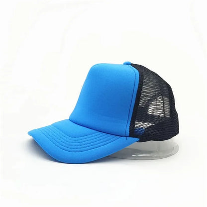 Unisex Cheaper 5 Panel Trucker Hat For Adult Summer Net Baseball Cap Men Women Sponge Mesh Adjustable Sun Hat Visor