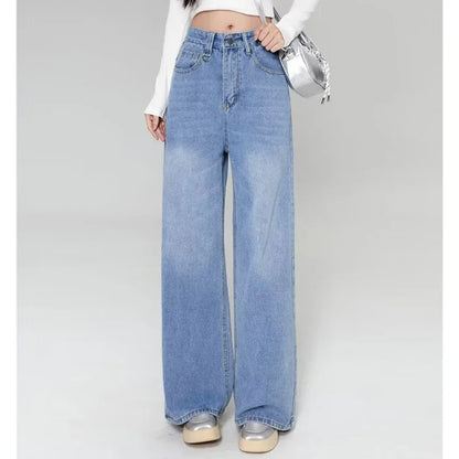 Summer Men Baggy Jeans Unisex Vintage American Style Straight Wide Leg Denim Pants Fashion Brand Hot Sale Casual Trousers