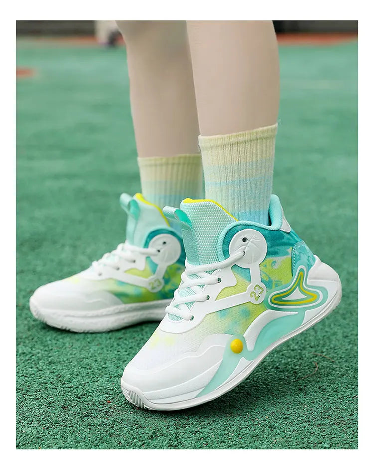 Children Basketball Shoes Breathable Mesh Boys Girls Fashion Sneakers School Sport Shoes Kids Casual Trainers Outdoor Athletic