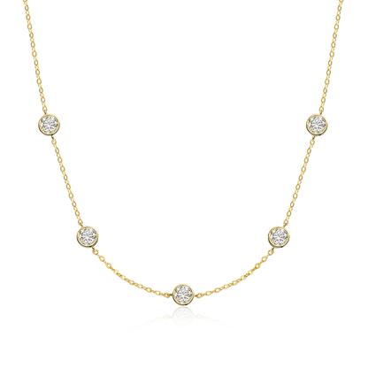 2.5ct Moissanite Necklaces for Women Wedding Jewelry s925 Sterling Silver plated 18k GRA Authentic Moissanite Necklace