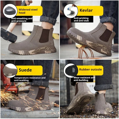 steel toe work boots for men industrial construction work protection shoes anti smash anti puncture safety shoes without laces