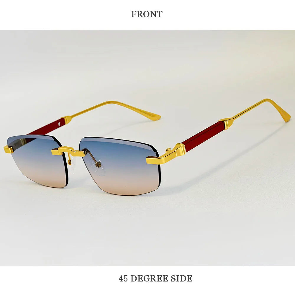 Rimless Sunglasses Women 2026 UV400 Protection Fashion Glasses Vintage Sunscreen Shades Lentes De Sol Mujer Lunette Soleil Femme