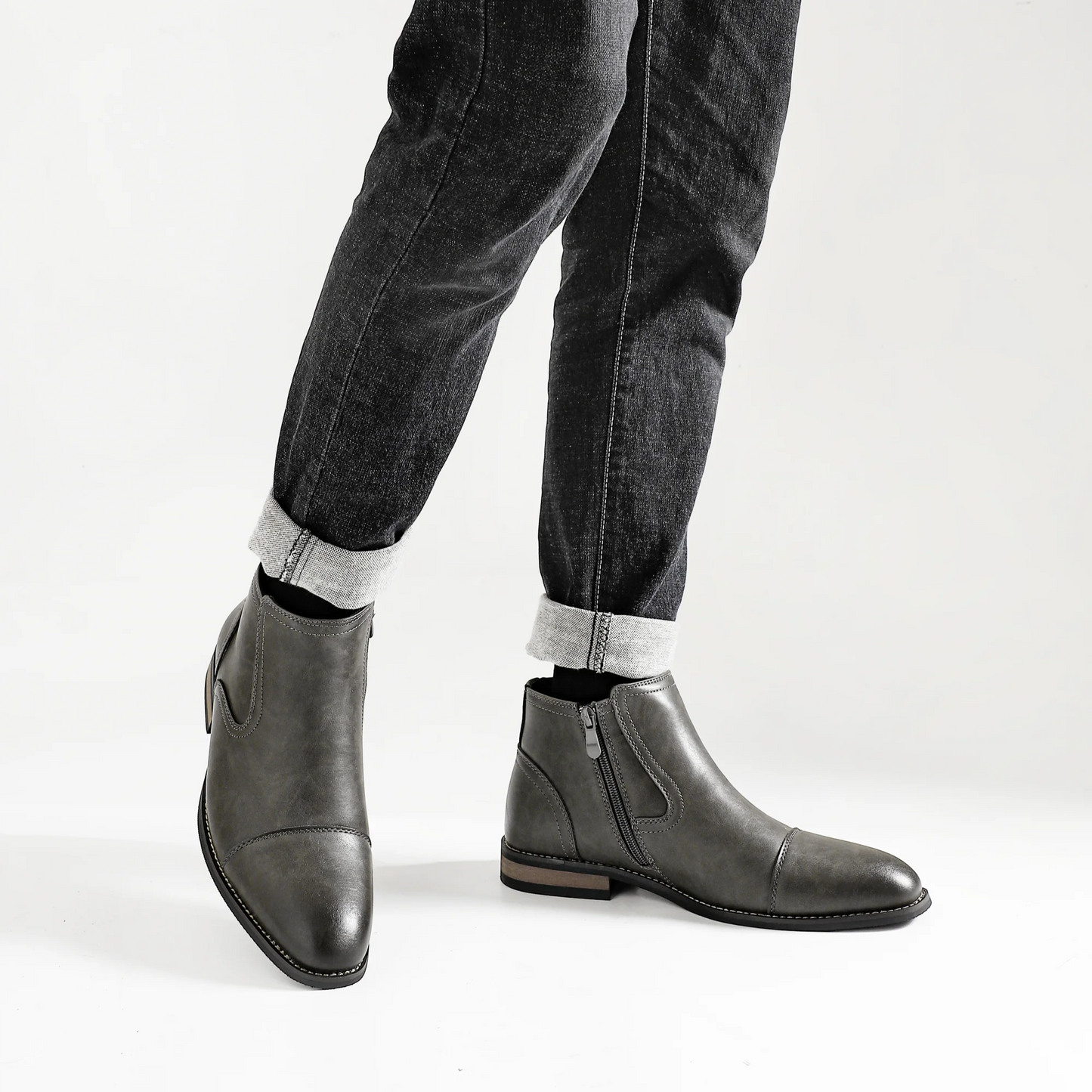 Men's Comfortable Ankle Leather Boots Men's Fashion Brand