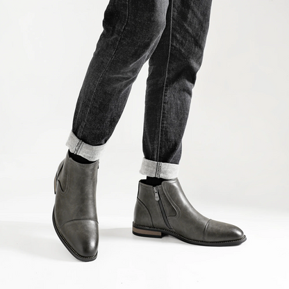 Men's Comfortable Ankle Leather Boots Men's Fashion Brand