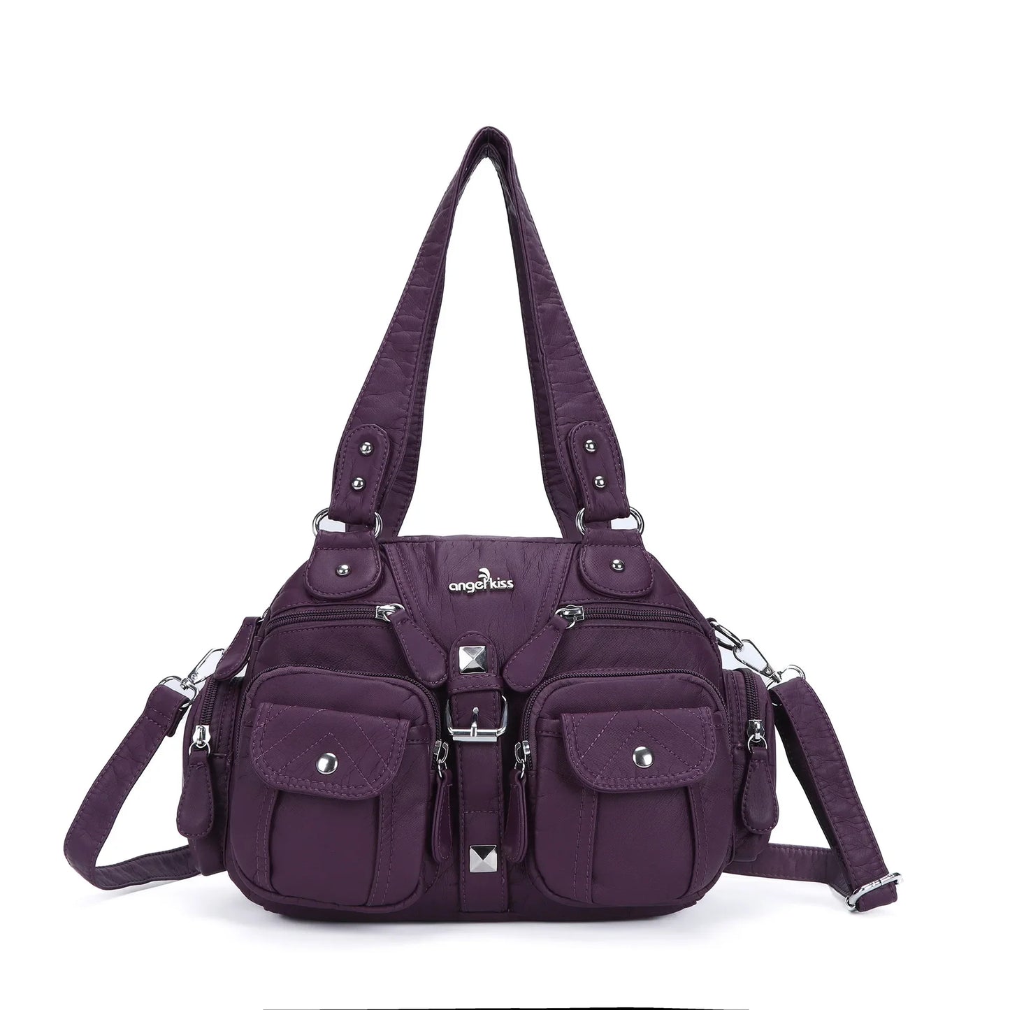 Bag Women Small Handbags Satchel Top-handle Handbag PU Shoulder Bag 8”x11” Dumpling Pack Multi-pockets Shoulder Bag