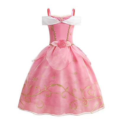Girls Costume Sleeping Beauty Aurora Princess Party Rapunzel Halloween Snow White Cosplay Costume Kid Cinderella Dress up