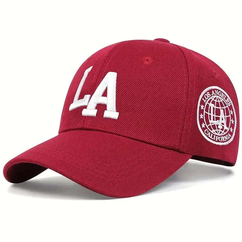Unisex LA Leter Embroidery Snapback Baseball Caps Spring and Autumn Outdoor Adjustable Casual Hats Sunscreen Hat