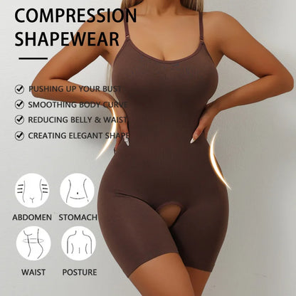 Bodysuit Shapewear Women Tummy Control Full Body Shaper Seamless Open Crotch Shorts Waist Trainer Butt Lifter Slimming Underwear
