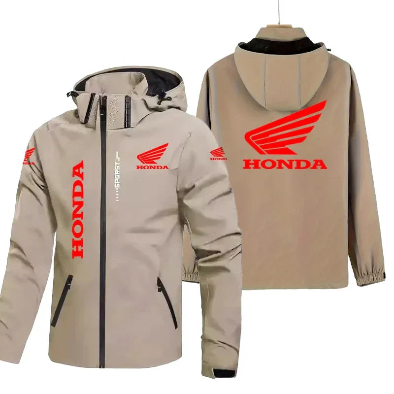 Motorcycle Jacket Men's Hooded Windproof And Waterproof Coat With Detachable Hood And Zipper Shirt, Large Size Riding Suit