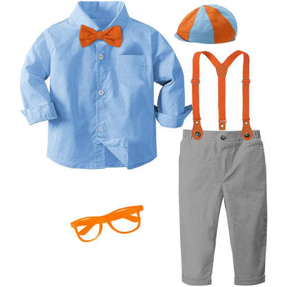 Toddler Boy Outfits Baby Halloween Birthday Suits Kids Clothes Suspender Dress Gentleman Photography Infant Party Gift Set