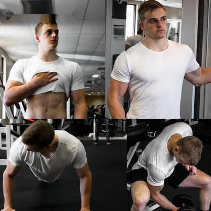 2 Piece Lots 95% Bamboo Fiber T Shirt Men Short Sleeve Tee Solid Color Summer Tops Plain Tshirt Crew Neck White Gym Clothing New