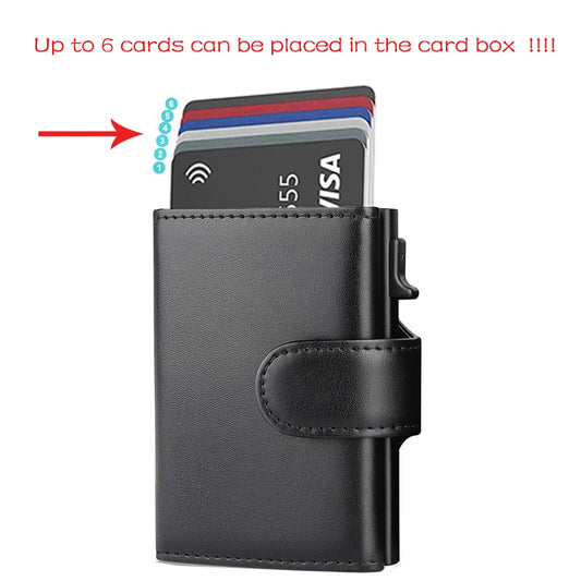 Porte-cartes tendance pour hommes en cuir microfibre Rfid, portefeuille à trois volets, sacs à main, porte-monnaie fin et intelligent