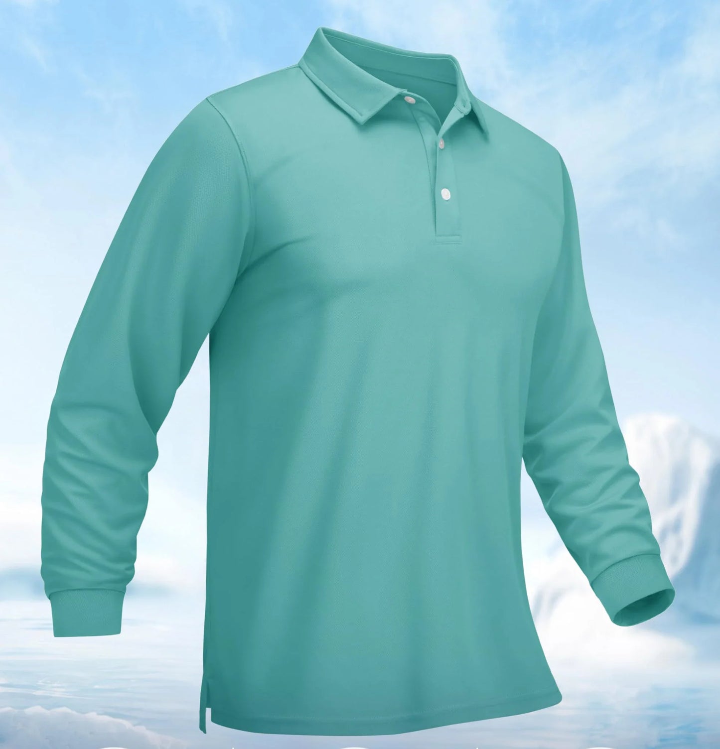 Men Sports Polo Shirts Quick Dry Golf T-shirts Breathable Work Shirts Casual Office Shirts Lightweight Top Long Sleeve