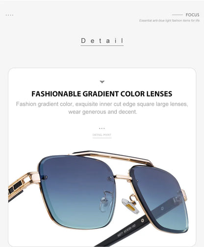 2025 Square Sunglass Men Luxury Sunscreen Rimless Sunglasses Women Vintage Fashion Glasses Gafas De Sol Hombre Lunette De Soleil