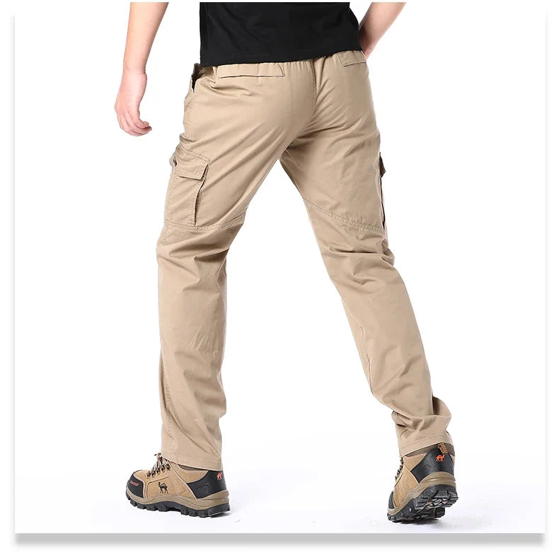 Plus Size Men's Cargo Pants Casual Loose Multi Pocket High Quality Cotton Pants Long Trousers Mens Jogger Pants 5XL 6XL