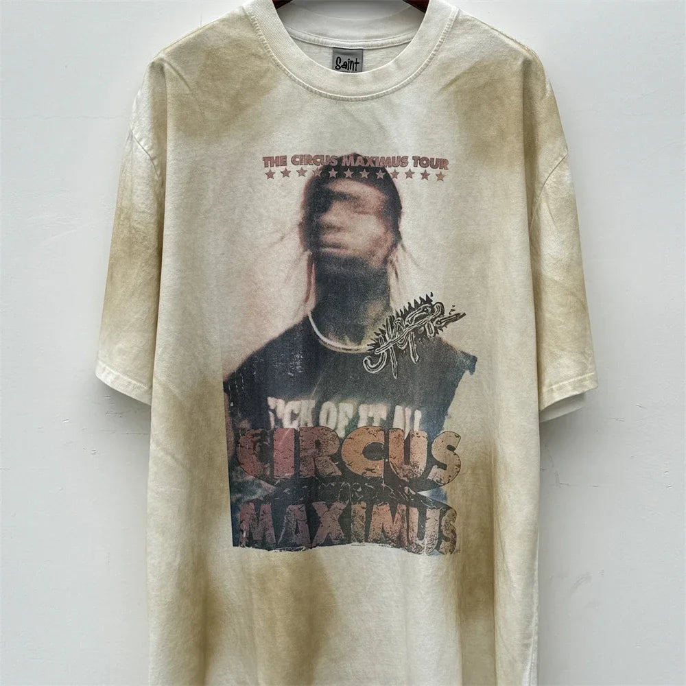 WHAT THE HELL Saint T-Shirts Men Women Best Quality Heavy spray dirty dirty soil air Washed TEE Vintage T Shirt