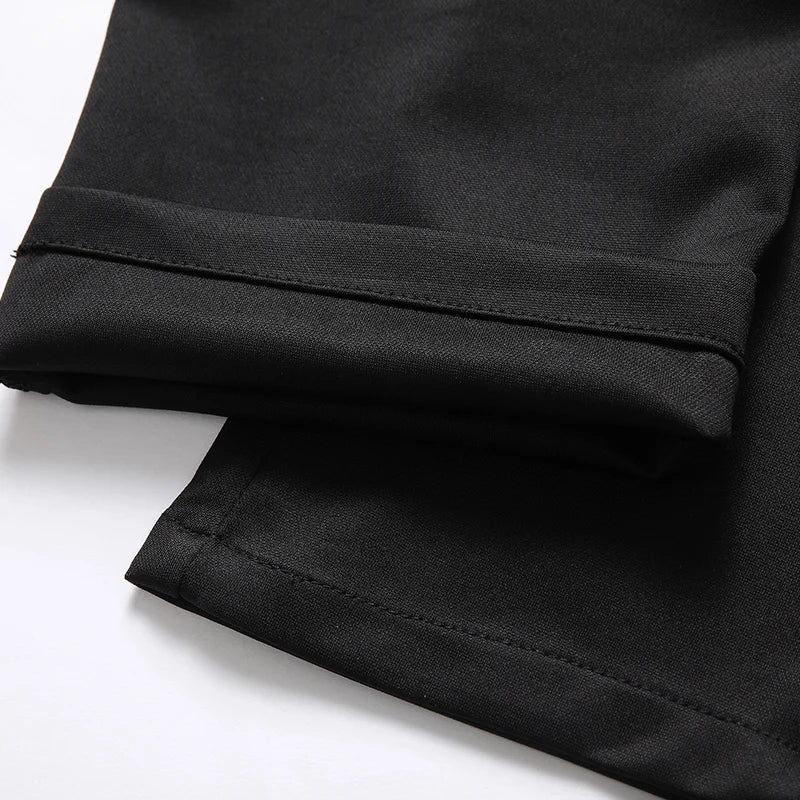 Male Pants Stretch Solid Black Smart Casual Men's Trousers Office Quick Dry Suit Pants New Spring Autumn Korean Straight Pants