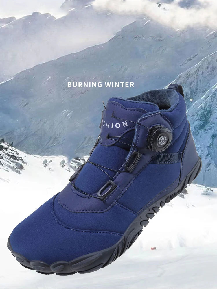 New Winter Booties Men Snow BareFoot Casual Shoes Outdoor Waterproof Work Shoes Warm Fur Men Ankle Shoes Snow Boots Plus Size 49