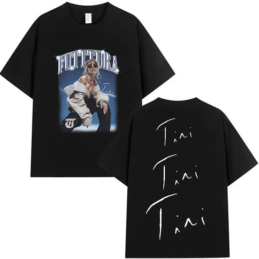 Singer TINI STOESSEL Futtura Tour New Album 2025 Graphic T-shirts Men Women Fashion Harajuku Short Sleeve Cotton Tees streetwear
