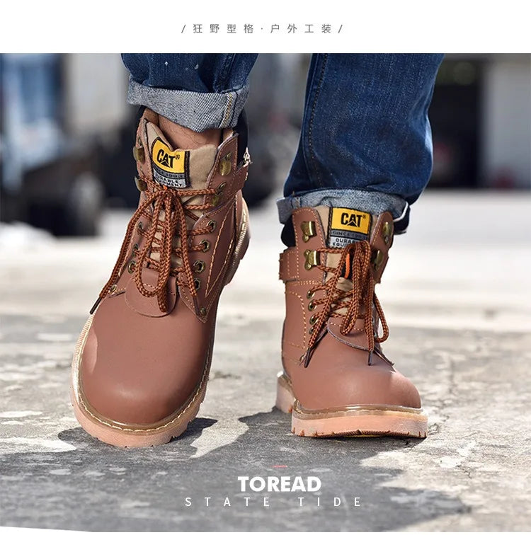 Genuine Leather Mens Women Winter Ankle Military Treking Snow Yellow Tactical Boots Outdoor for Men Work Shoes Sneakers