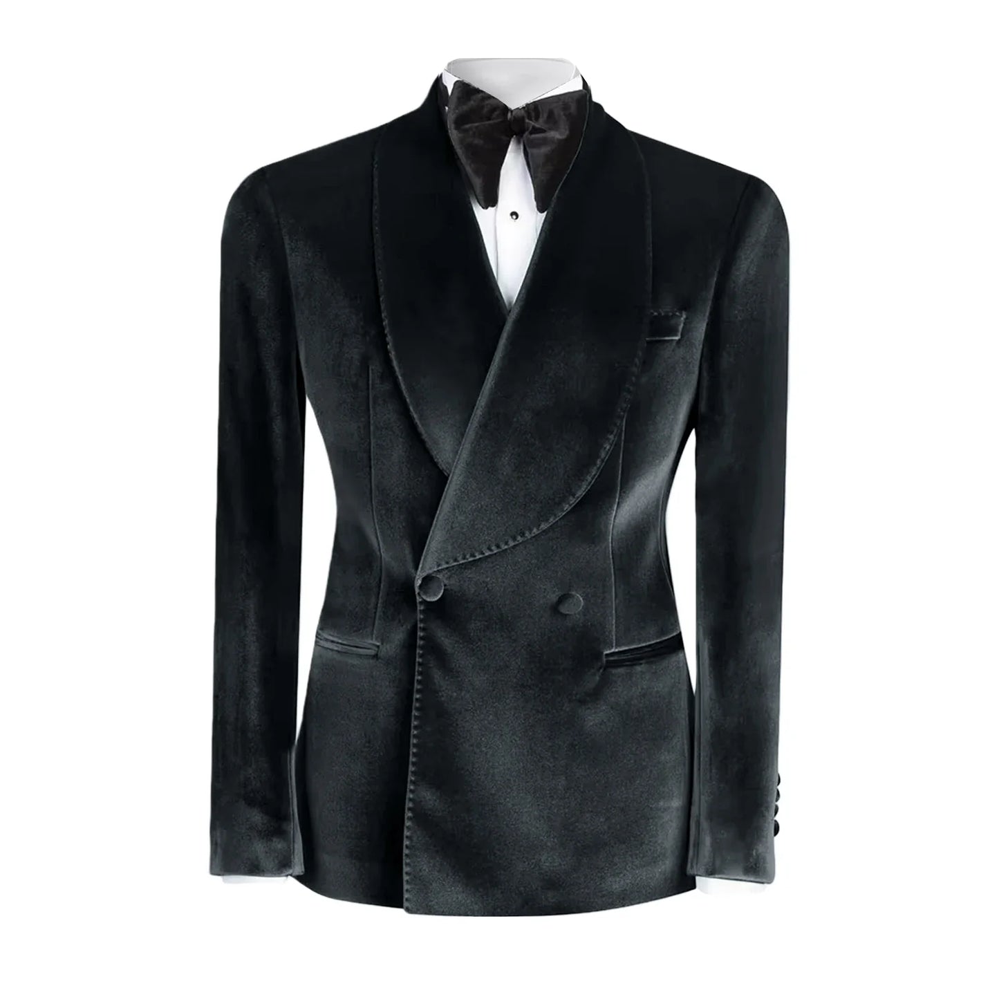 Vintage Velvet Wedding Tuxedos Jacket Double Breasted Men Blazers Suit Peaked Lapel Groom Wear Party Sport Coats Customized