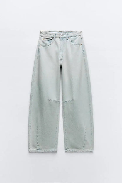 Spring Summer New American Boyfriend Sle Retro Versatile mid Waist Balloon Loose Jeans High Waist Zipper Long Pants Cool Fe...