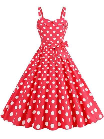 Spaghetti Strap Pink Plaid Dress Women Summer Elegant Vintage 50s Rockabilly Swing Party Dress