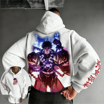 Demon Slayer Men's Hoodie Sweatshirt Gyomei Himejima Anime Spring Autumn Winter Boy Harajuku Long-sleeved Parent-child Outfit