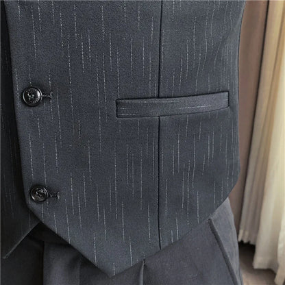 Plus Size 7XL 6XL 5XL Men's Fashion Striped Suit Vest British Style Business Work Slim Fit Wedding Social Sleeveless Vest