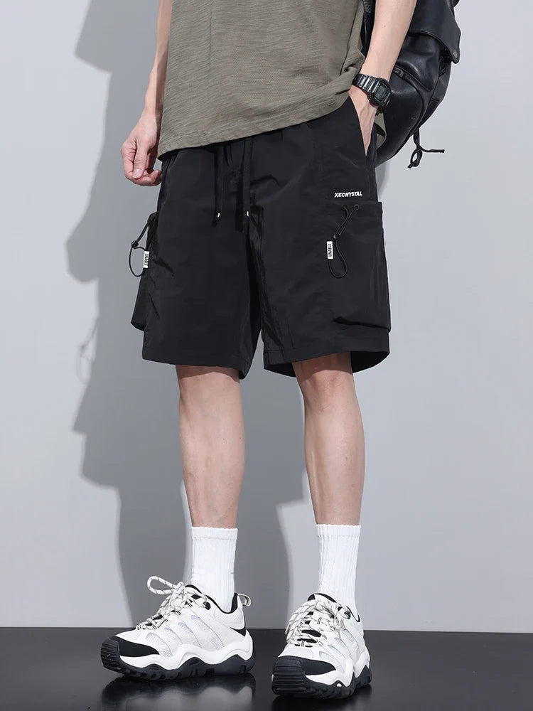 2024 Summer Thin Shorts for Men Cargo Pants Side Pockets Baggy Joggers Bermuda Knee Basketball Short Pant Male M-4XL