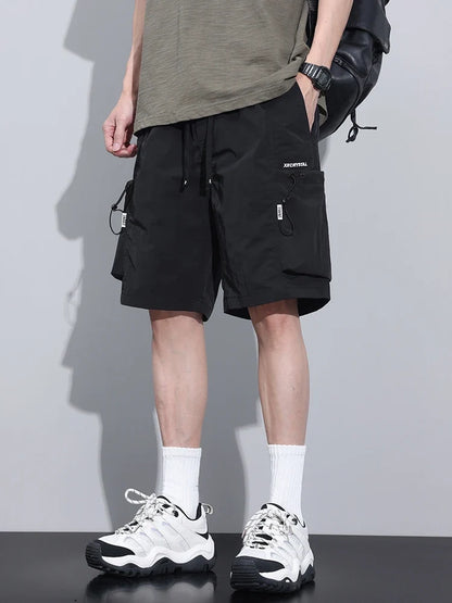 2024 Summer Thin Shorts for Men Cargo Pants Side Pockets Baggy Joggers Bermuda Knee Basketball Short Pant Male M-4XL