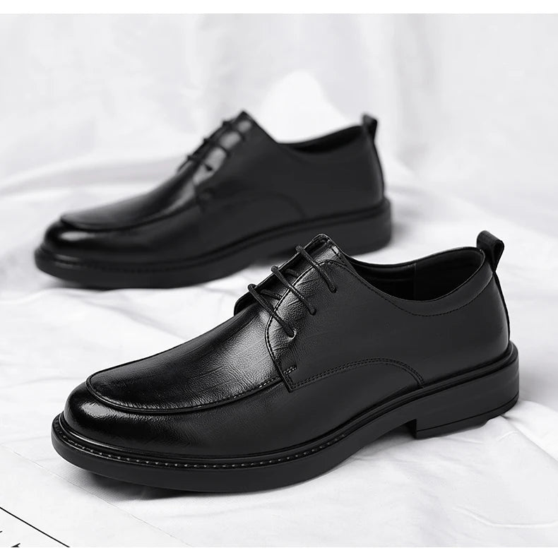 Big Size Elevator Shoes Men Leather Shoes Height Increasing Shoes For Man Increase Insole 6-8CM Invisible Heightening Lift Shoes