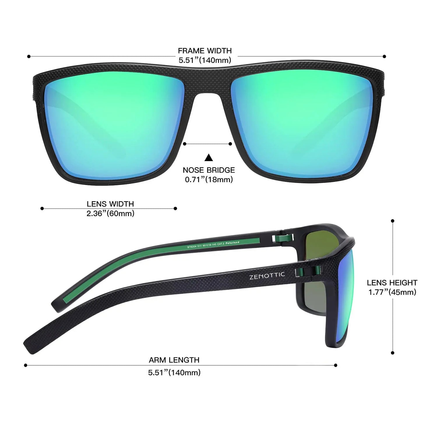 Polarized Sunglasses for Men Shades Lightweight TR90 Frame UV400 Protection Square Outdoor Trave Driving Sun Glasses