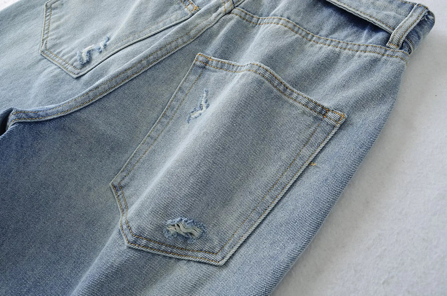 American Retro Cuffed High Waist Slimming Casual Denim Jeans Women's Autumn Versatile Loose Straight Leg Floor-Length Pants