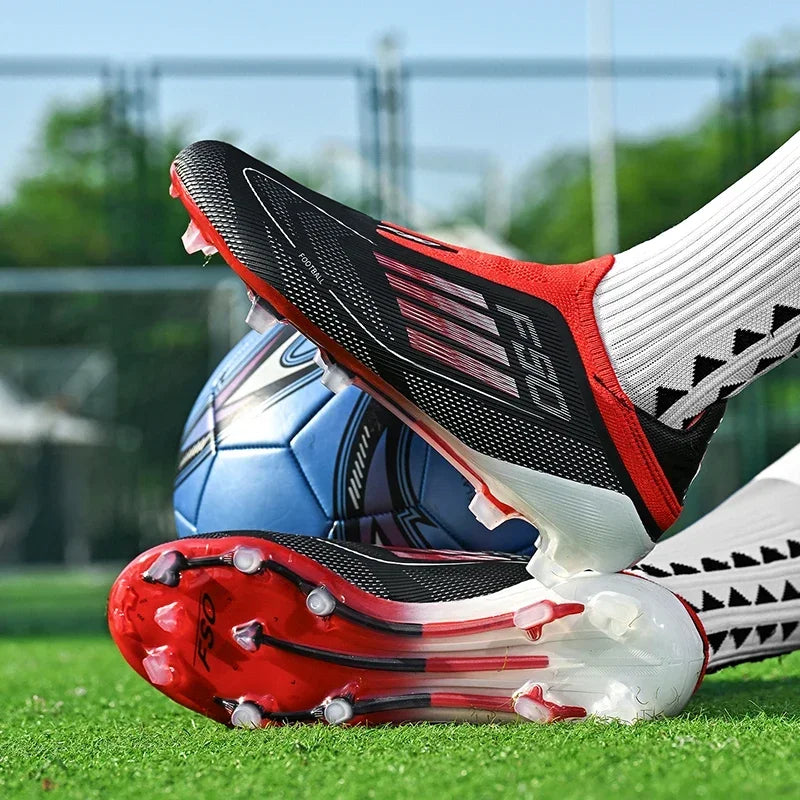 New Men Soccer Shoes Outdoor Sport Football Boots Training Breathable Match Boys Adult Cleats Non Slip Long Spikes Comfortable