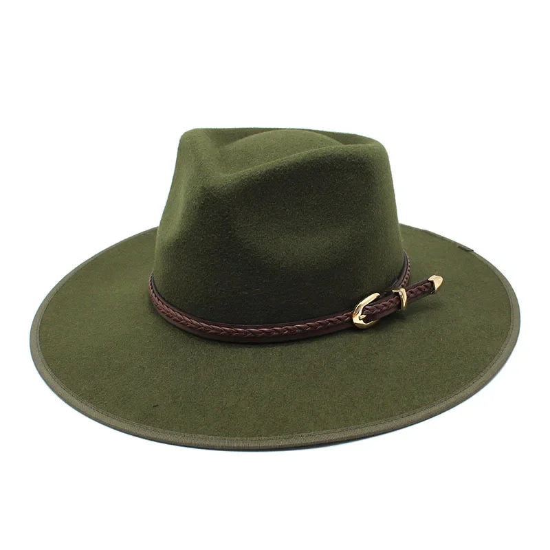2024 Fashion Women Winter Wool Fedora Hat Men Simple Wide Brim Vintage Felt Jazz Hats New Top Trilby Cap