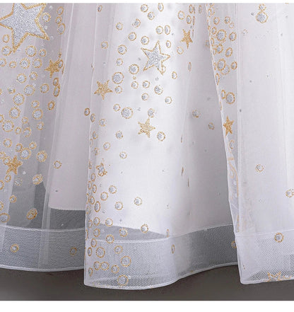 8905 Girls' Flower Wedding Dress Long Sleeveless Summer Princess Rainbow Host Gift Performance Program