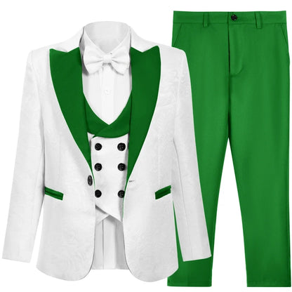 Multi-colors Boys Formal Suit Set 4 Pieces 3-14T Fast Delivery Kids Slim Fit Suits Wedding Ring Bearer Outfit Handsome Tuxedo